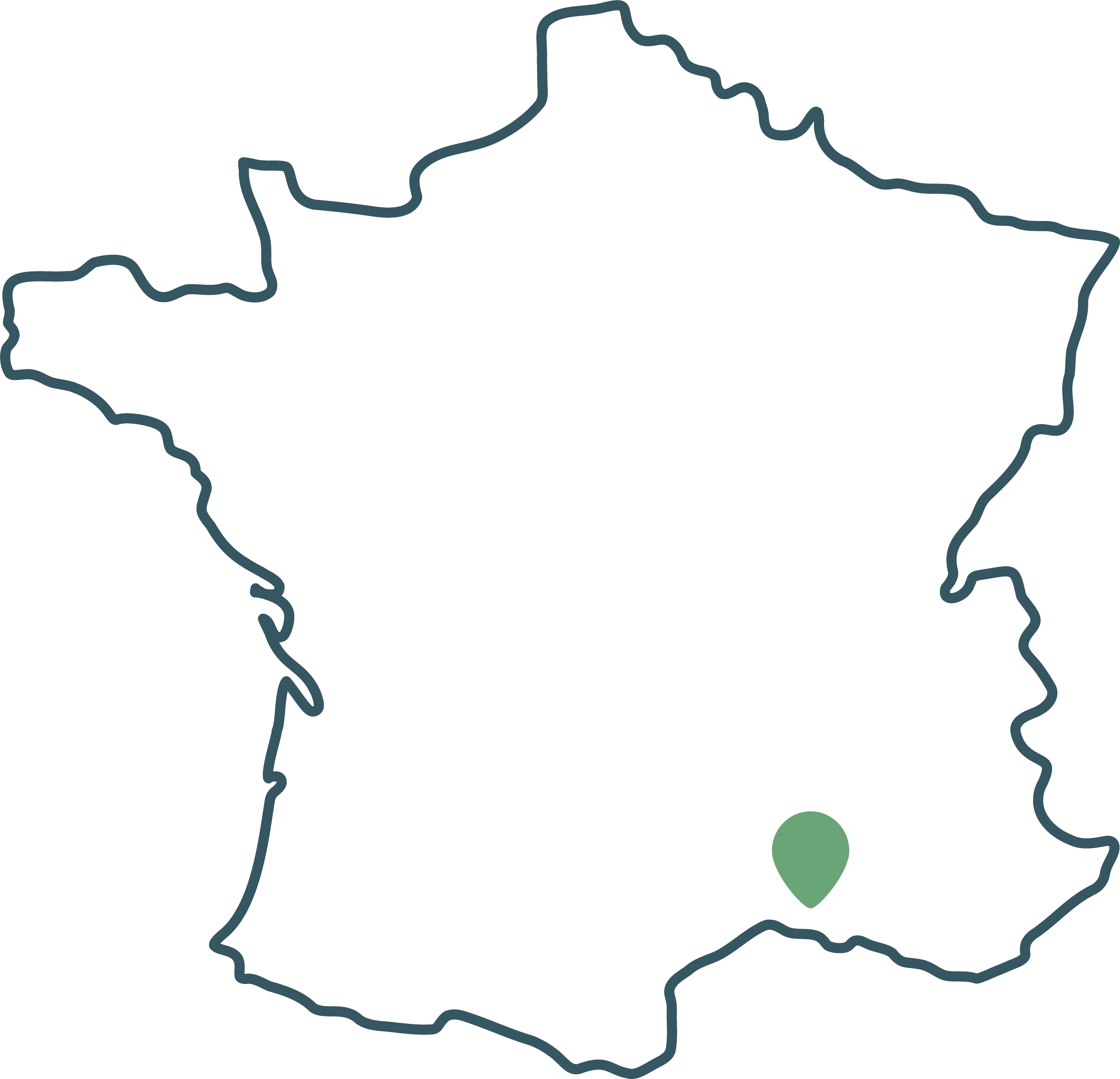 Carte-de-france-Blue Carte de localisation Tarascon pour illustrer le programme de rénovation par Blue, promotion immobilière